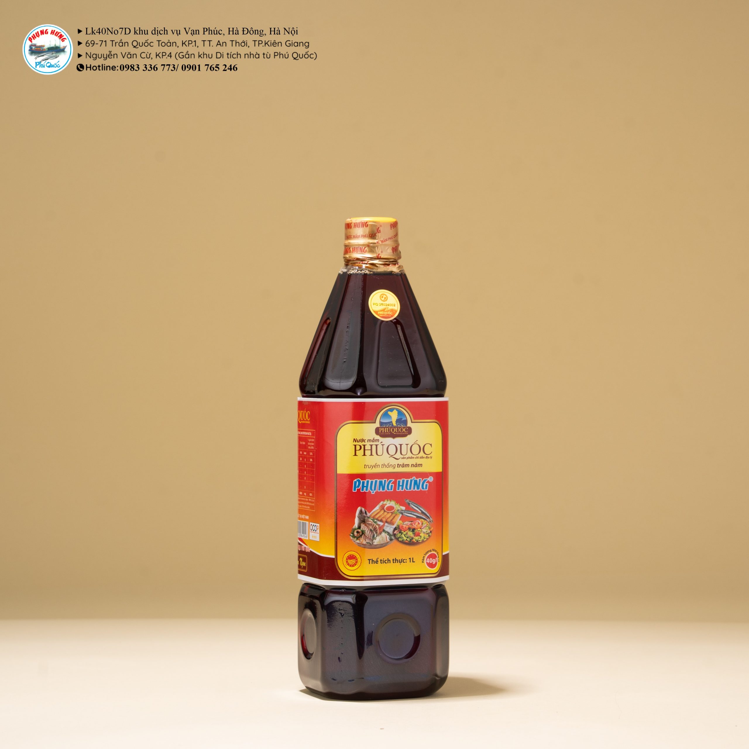 Nước mắm Phụng Hưng Phú Quốc 40 độ đạm 1000ml